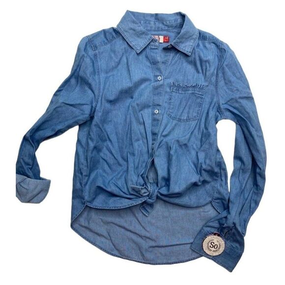 Girls Lot Bundle of Shirts Skirt Sz 10 12 So Cherokee‎ Joey B Pink Chambray - Picture 2 of 7